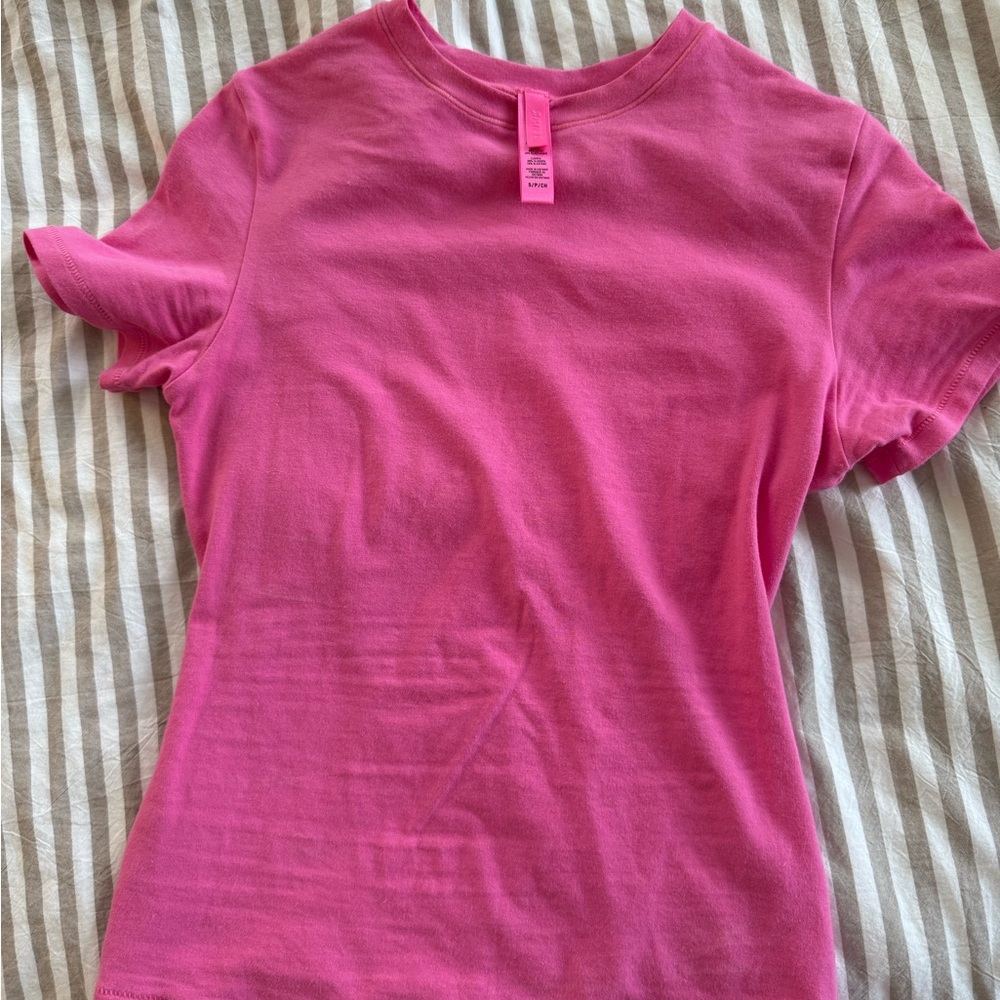 Skims Pink Cotton Tee